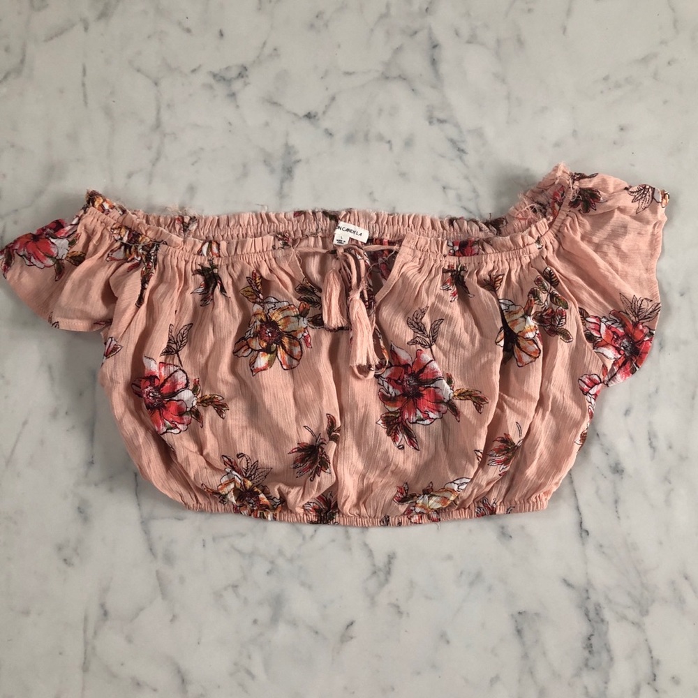Cotton Candy LA Floral Pink Crop Top